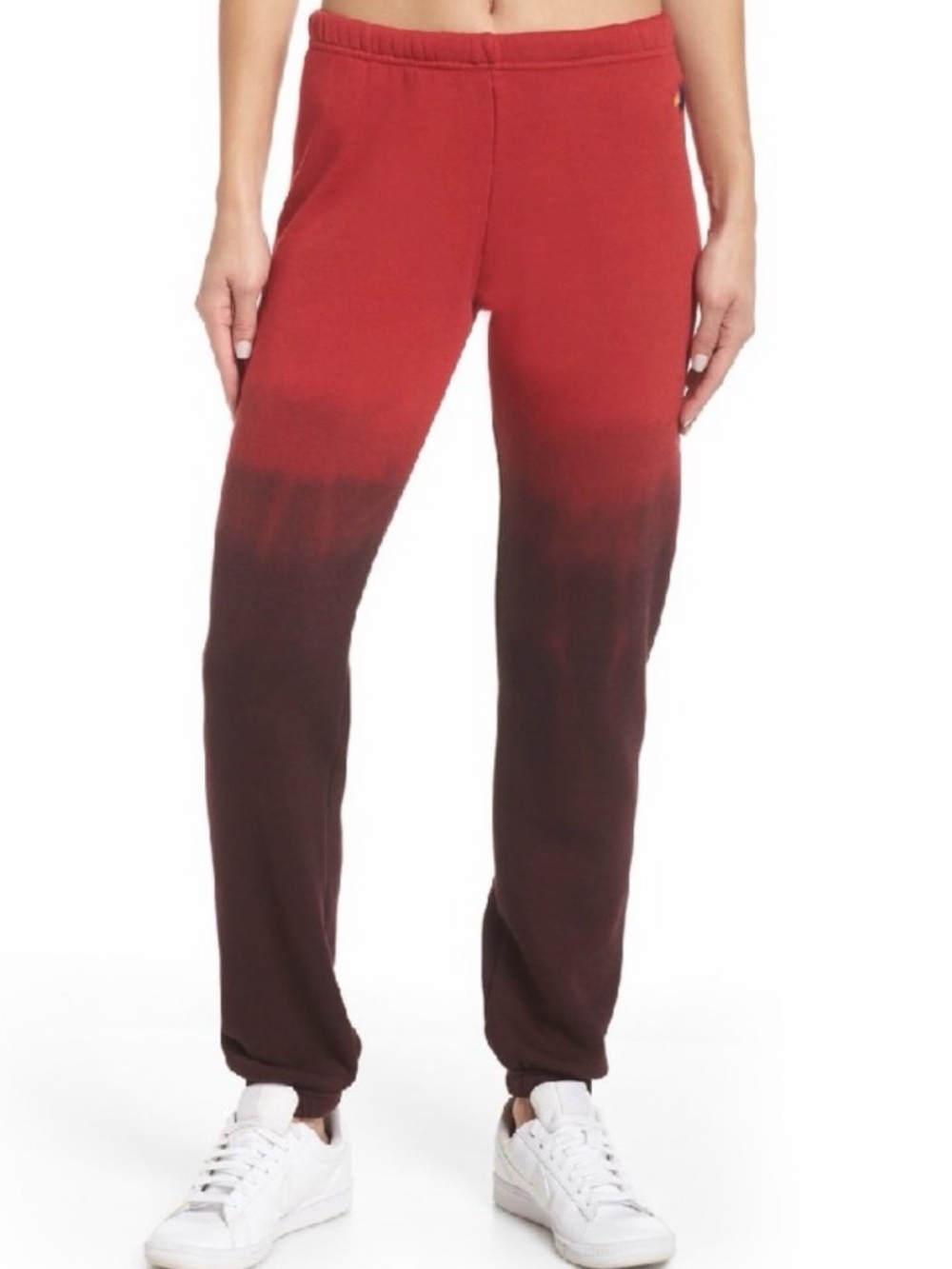 Aviator Nation Ombré Red Jogger Sweatpants Pants Rose Charcoal XXL